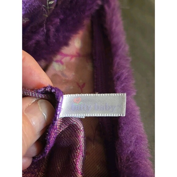 Pretty Plum Dress Bitty Baby Twin American Girl Outfit Purple Brocade RETIRED - Picture 5 of 9